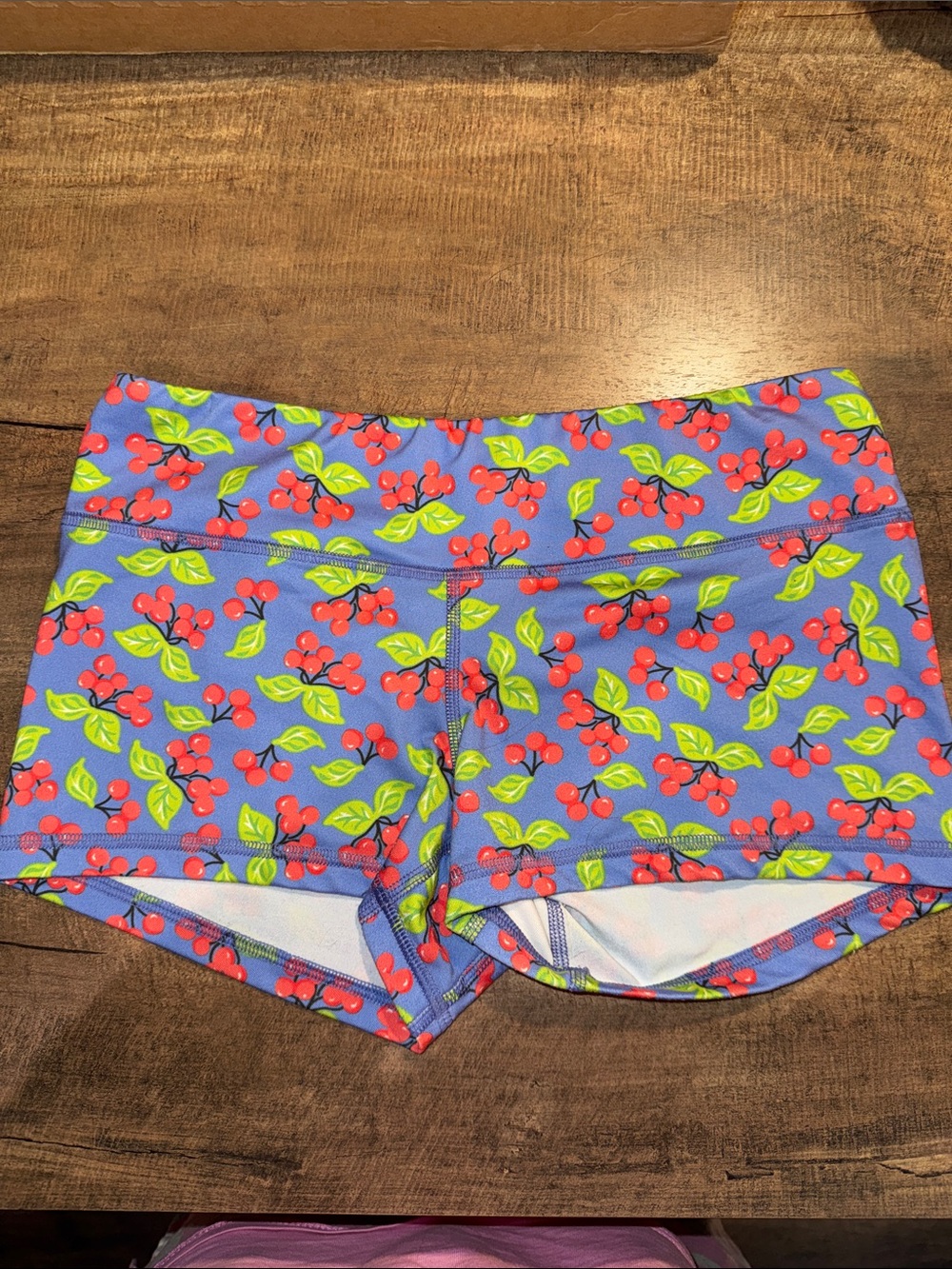 FLEO Cherry Print Workout Shorts Size Medium CrossFit Gym Rare